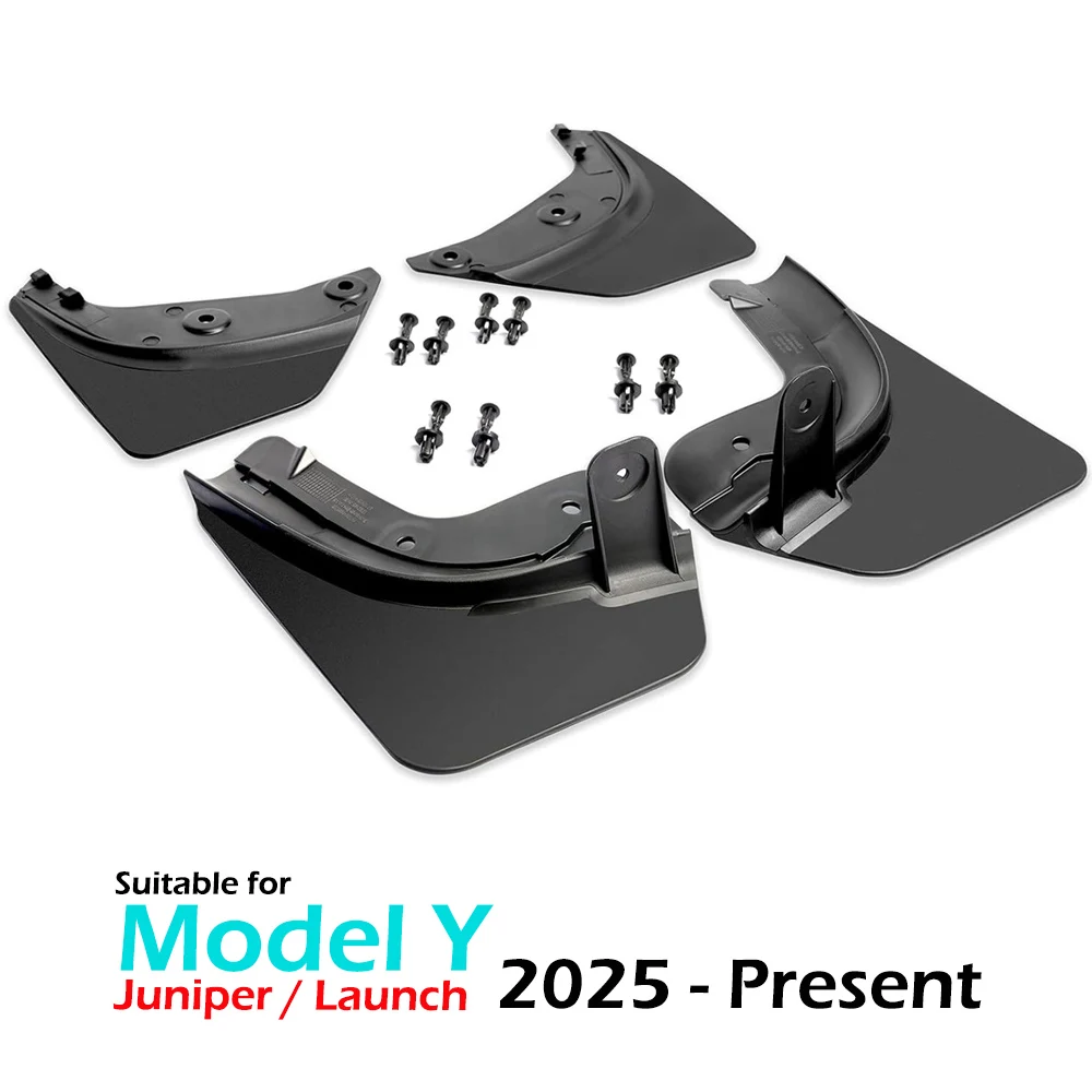 

For 2025 2026 Tesla Model Y Juniper Launch Mud Flaps All Weather Mud Guards No Drilling Required PP+TPE Mudflaps Accessories