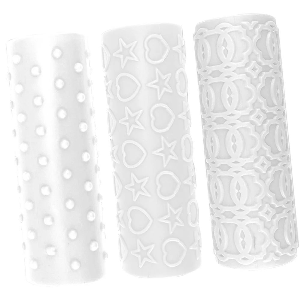 3 Pcs Polymer Clay Roller Texture Stick Rollers Twig for DIY White Plastic