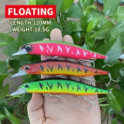 Minnow Floating Fishing Lure 120F 120mm 18.5g Jerkbait Wobblers Casting Sea Fishing Trout Bass Carp Fish Tackle Hard Bait M084