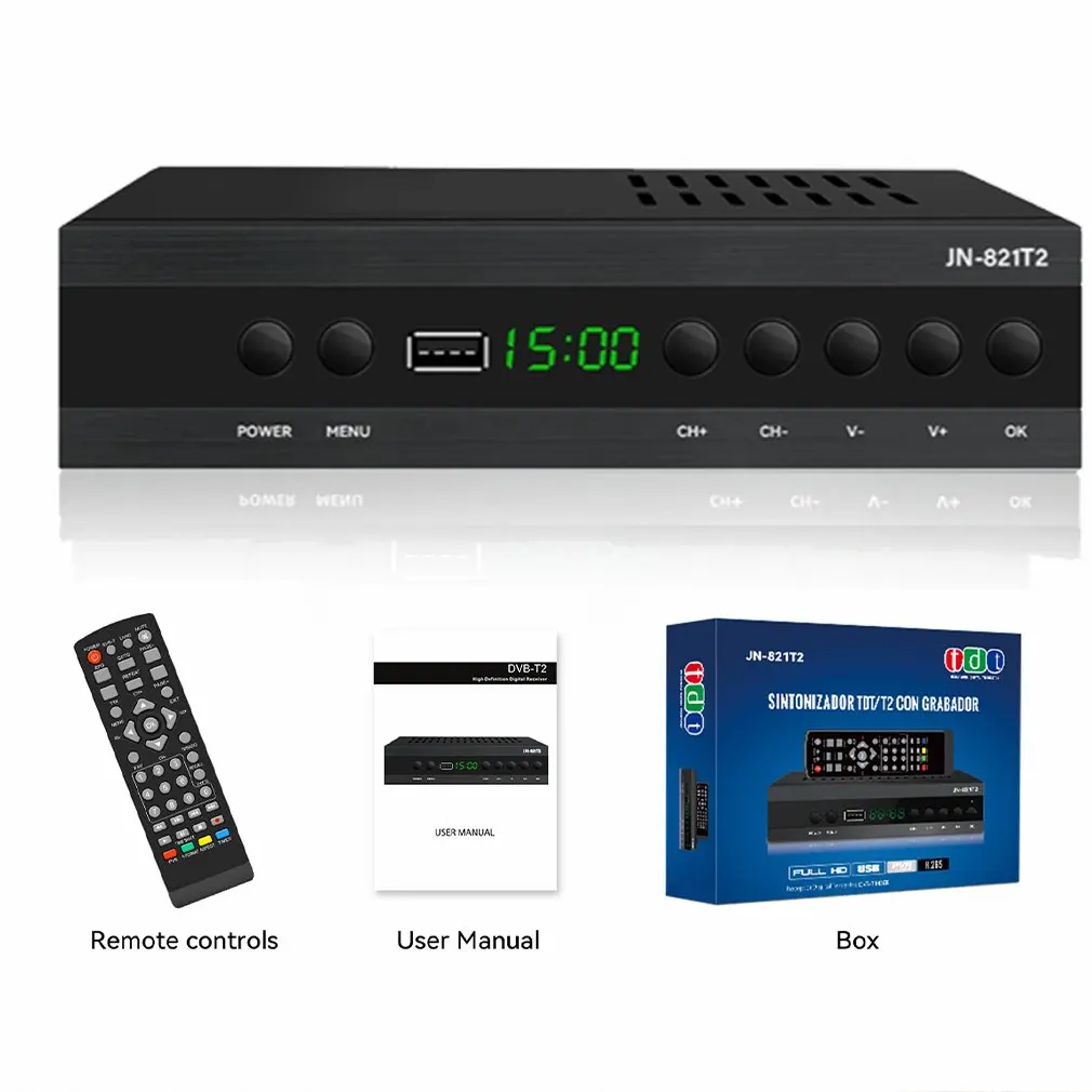 Receptor de TV Digital Terrestre, Conjunto de Caixa Conversor HD Superior, DVB-T2 C, DVB-T2, FTA, H.265, Quente