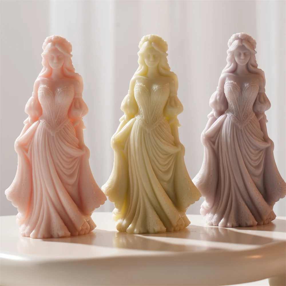 

Beauty Girl Candle Silicone Mold Scented Candle Mold for Artistic Candle Making Gypsum Figure Decoration Plasters Resin Mold