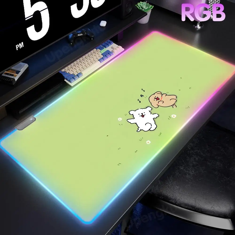 

Cute cartoon animals Lighting Table Gaming Desk Accessories RGB Mouse Pad LED Large Gamer Mouse Pad 900x400 Luminous Desk Mat