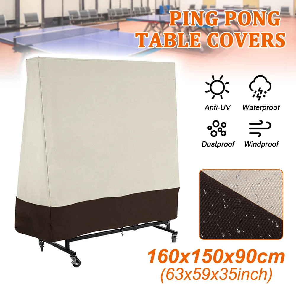 Ping Pong Table Cover Heavy Duty Waterproof Dust-proof Table Tennis Protection Cover for Indoor Outdoor Ping Pong Table Storage