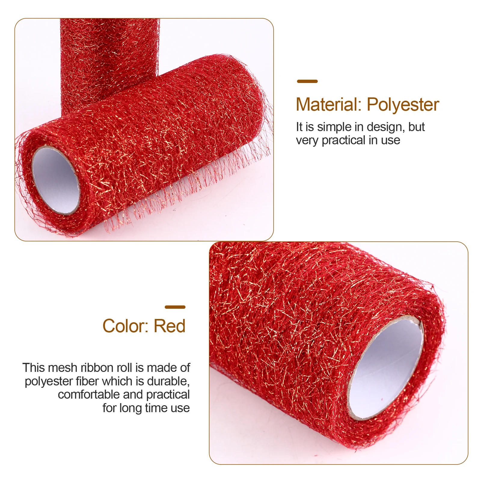 

2pcs Glittered Tulle Ribbon Mesh Fabric Rolls Diy Craft Making Supplies Gift Wrapping Wedding Prom Decoration Bouquet Wrapping