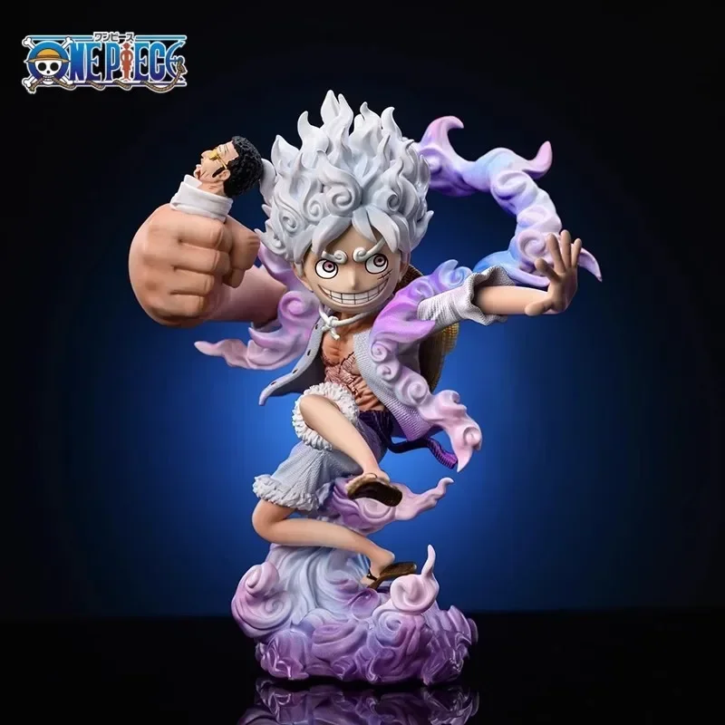 17cm One Piece  Anime Figure Luffy 2 Dk Model Dolls Fifth Gear Nika Statue Gk One Piece Static Desktop Ornament Kids Gift Toys