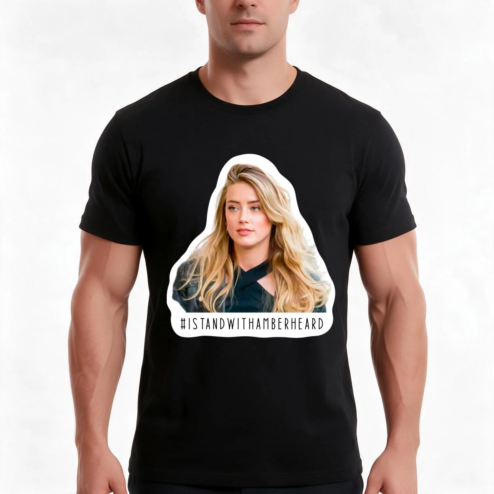 I Stand with Amber Heard, Amber T-Shirt, Summer Casual Cotton Tee, Oversized Streetwear Tops, Vintage Graphic Print, 100% Cotton