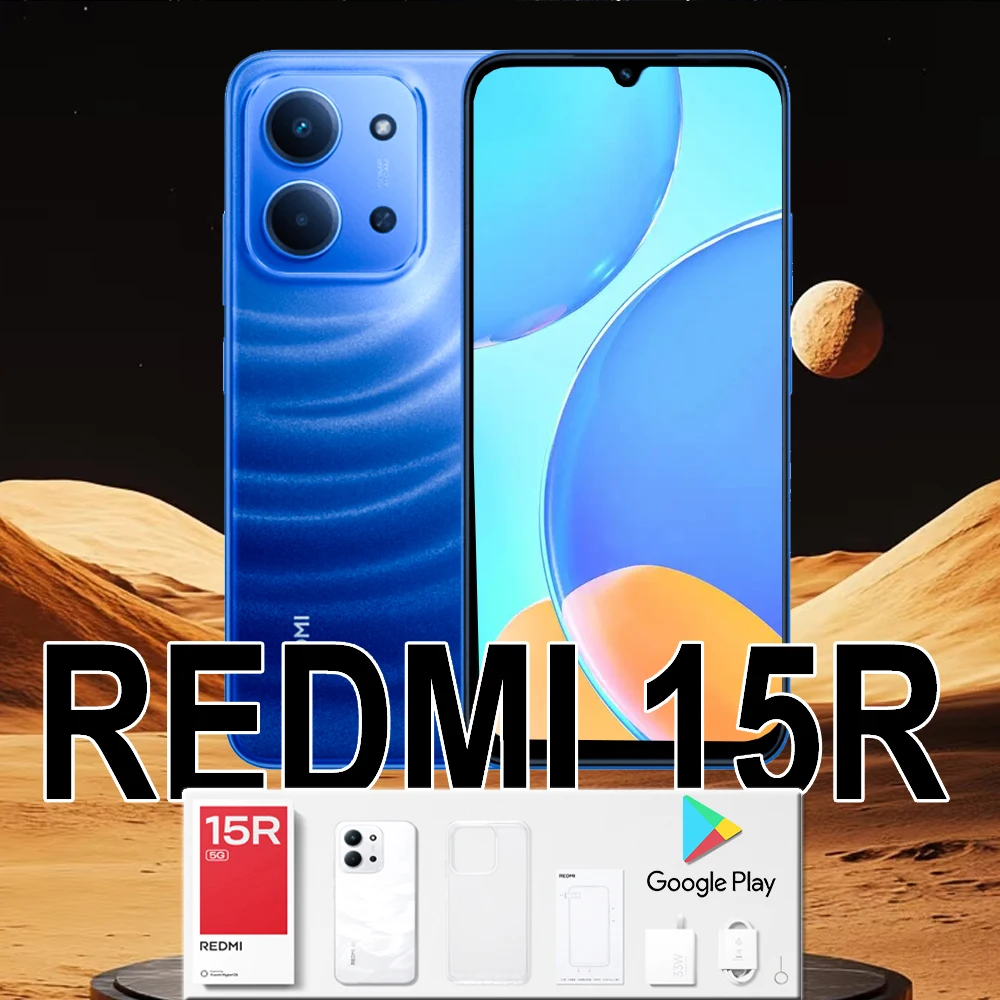 Xiaomi 8GB+256GB/6000mAh/huella dactilar lateral/ Reconocimiento facial REDMI 15R teléfono móvil nuevo de fábrica Cámara principal HD de 13 millones de píxeles