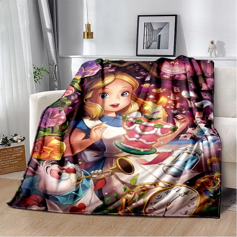 Cartoon Alice in Wonderland Cheshire Cat Soft Blankets,Throw Blanket Comfortable Blanket for Picnic Beds Sofa Home Bedroom Kids