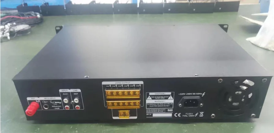 6 Zone 60W PA Amplifier 100V Public Address System PA Power Mixer Amplifier with Blue Tooth