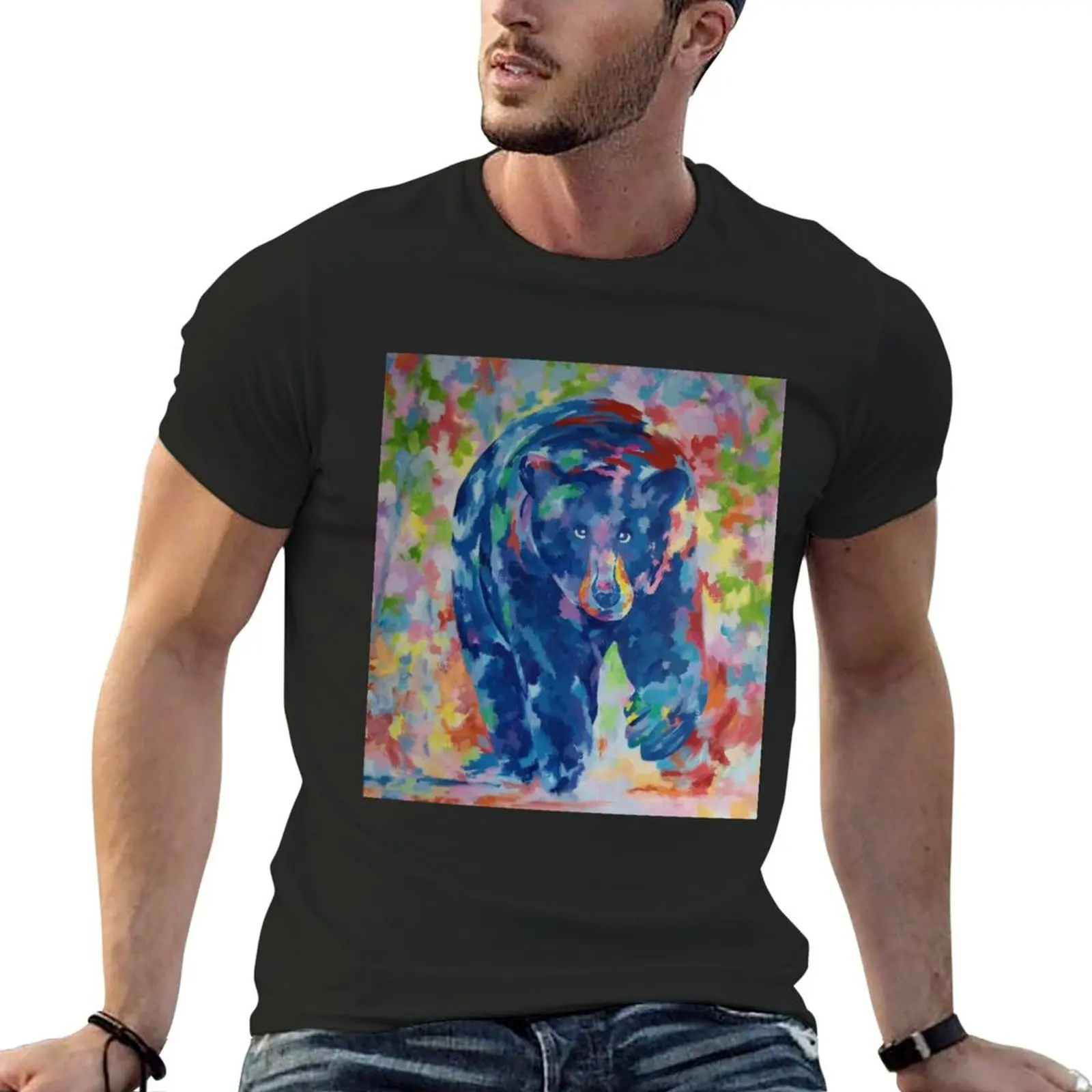 

Mr. Bear is coming T-Shirt summer tops Funny t-shirts cotton man t-shirts cotton t shirt men