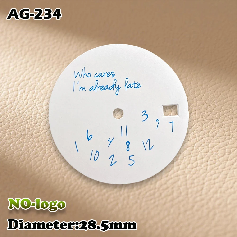 New 28.5mm Log Modified Watch Face Fits NH35/4R36 Movement Who Cares Lt's Already Late Watch Modification Accessories