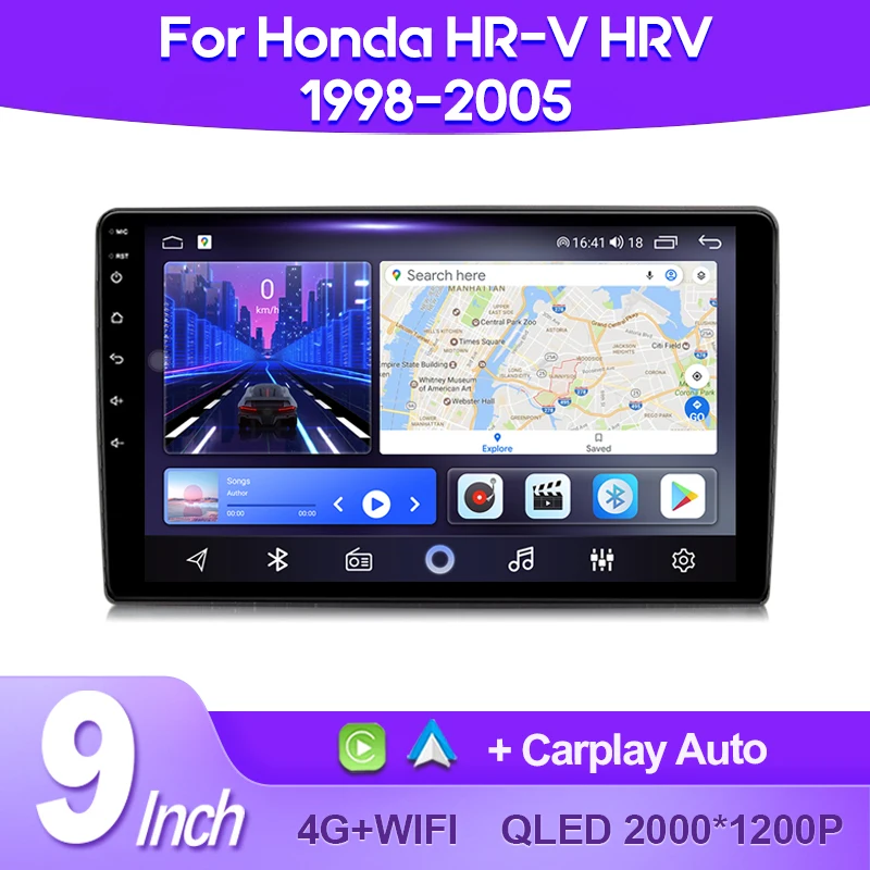 QSZN For Honda HR-V HRV 1998 - 2005 Car Radio 2K QLED Android 13 Multimedia Video Player GPS AI Voice CarPlay Auto Head Unit 4G