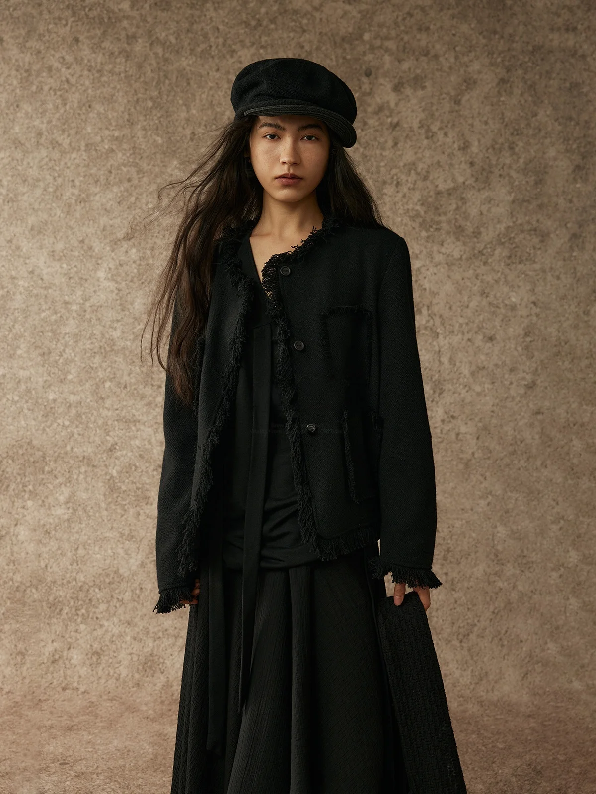 

Женский укороченный жакет alpa Lew ручной работы с бахромой и китайским эстетическим дизайном, в стиле французской моды, верхняя одежда