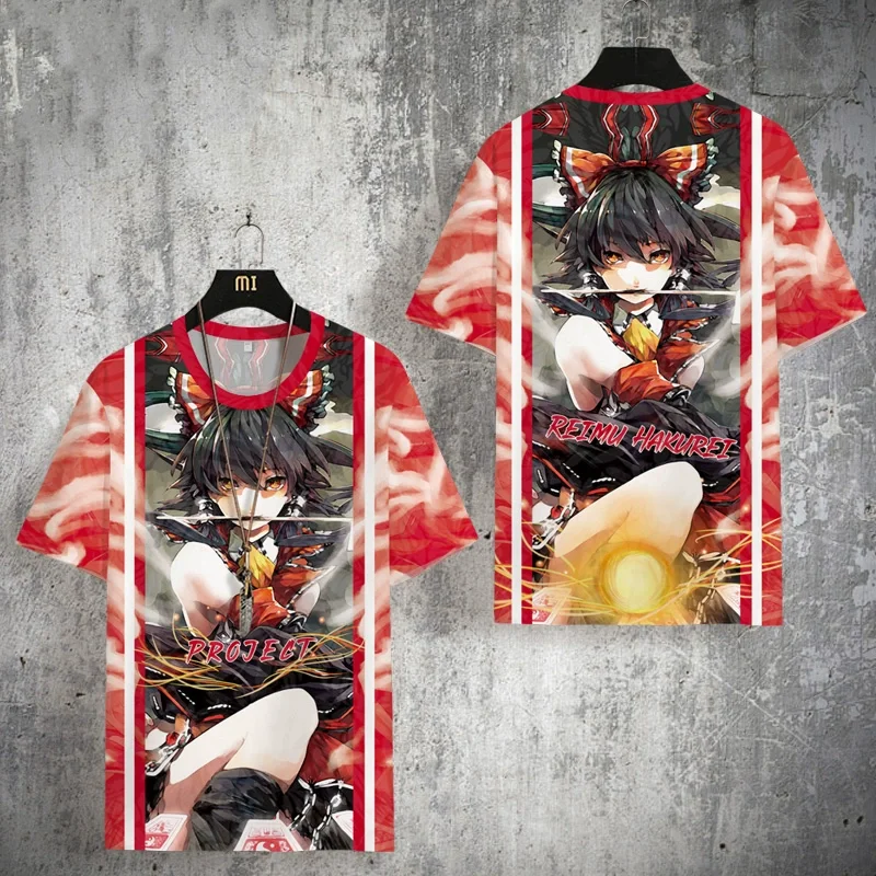 New Game Touhou Project Cosplay T-Shirt 3D Hakurei Reimu Print Anime Cartoon Tees Summer Men Women Harajuku Short Sleeve Y2k Top