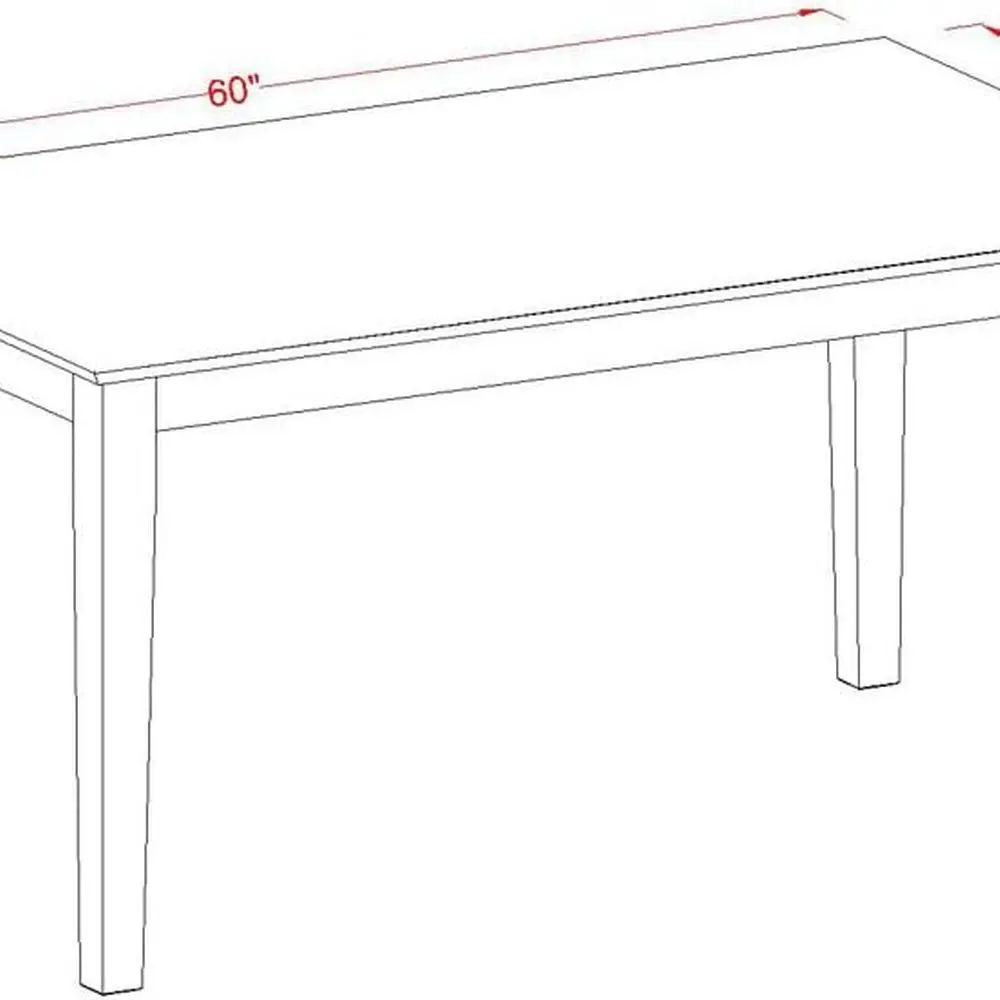 린넨 화이트 36x60 재활용 목재 다이닝 테이블 (튼튼한 다리 포함)