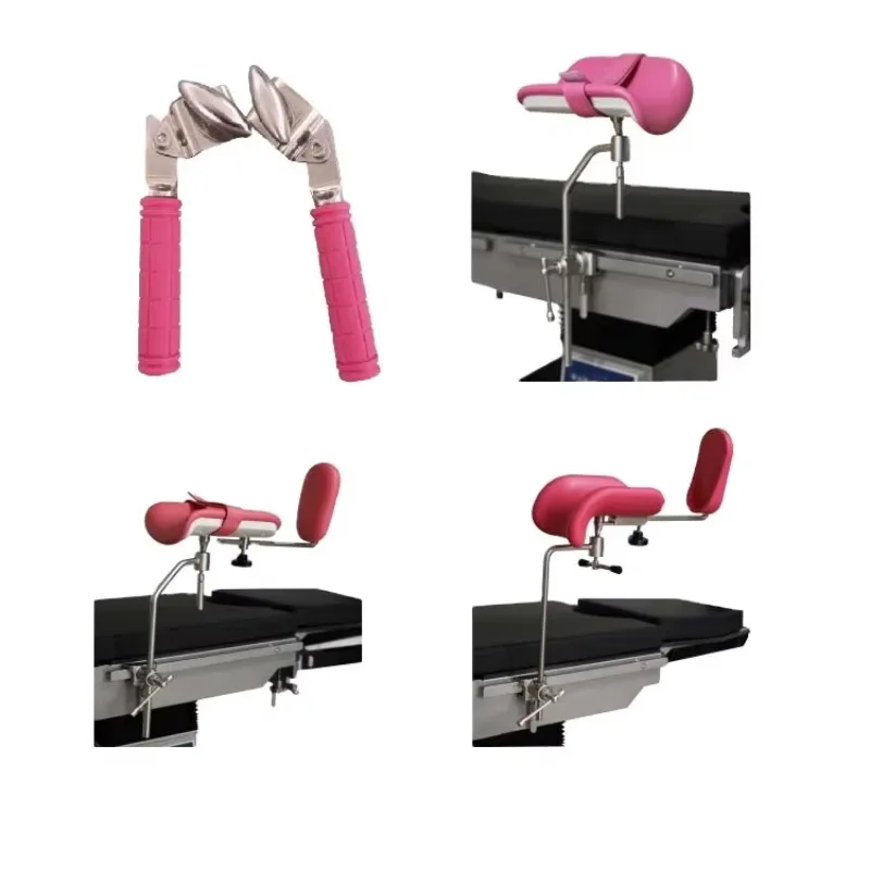 

2026 Pink Color Gynecology Table Leg Holder and Twin Leg-holder ,side Waist Handles Used on Delivery Bed
