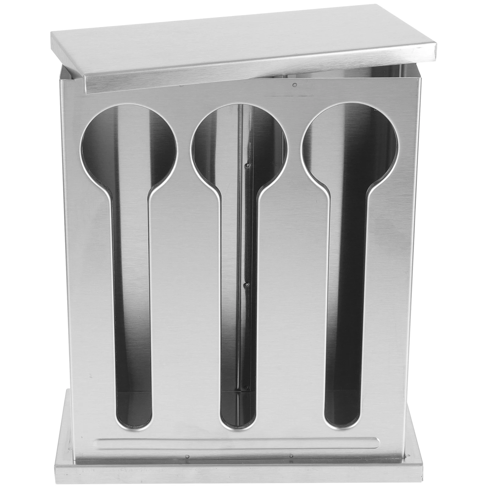 

Stainless Steel Spoon Box Large Utensil Holder Organizer Countertop Fork Silverware Storage Kitchen Accessory Compact