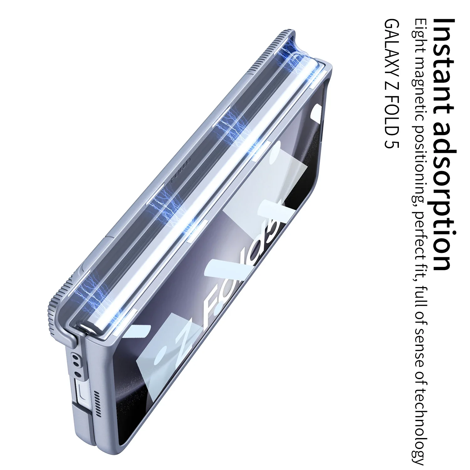 Holder Hard Phone Case For Samsung Galaxy Z Fold 5 6 4 Magnetic Hinge Cover With Front Glass Holder Shockproof Protective Covers