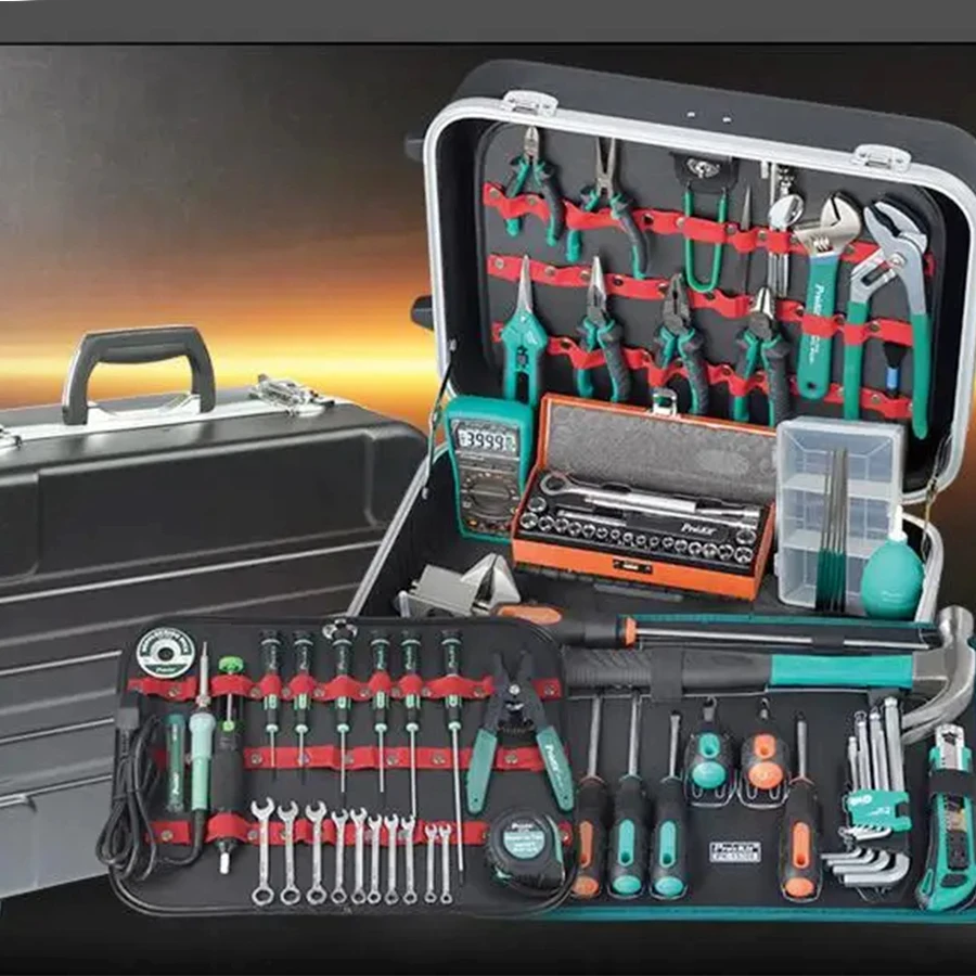 

Baogong PK-15308HM professional mechanical engineering tool set 89 pieces of mechanical maintenance welding repair electrician