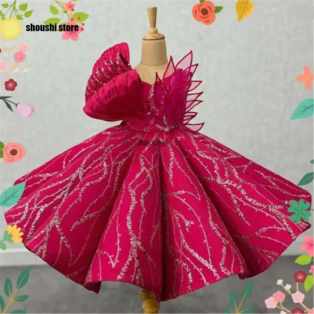 

Shiny Children's Catwalk Evening Gown Host's Performance Clothes Flower Girl Wedding Dress Birthday Party Dress