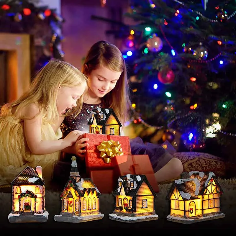 

Christmas Light House kerstdorp Xmas village For Home Xmas Gifts Christmas Ornaments New Year 2022 Natale Navidad Noel