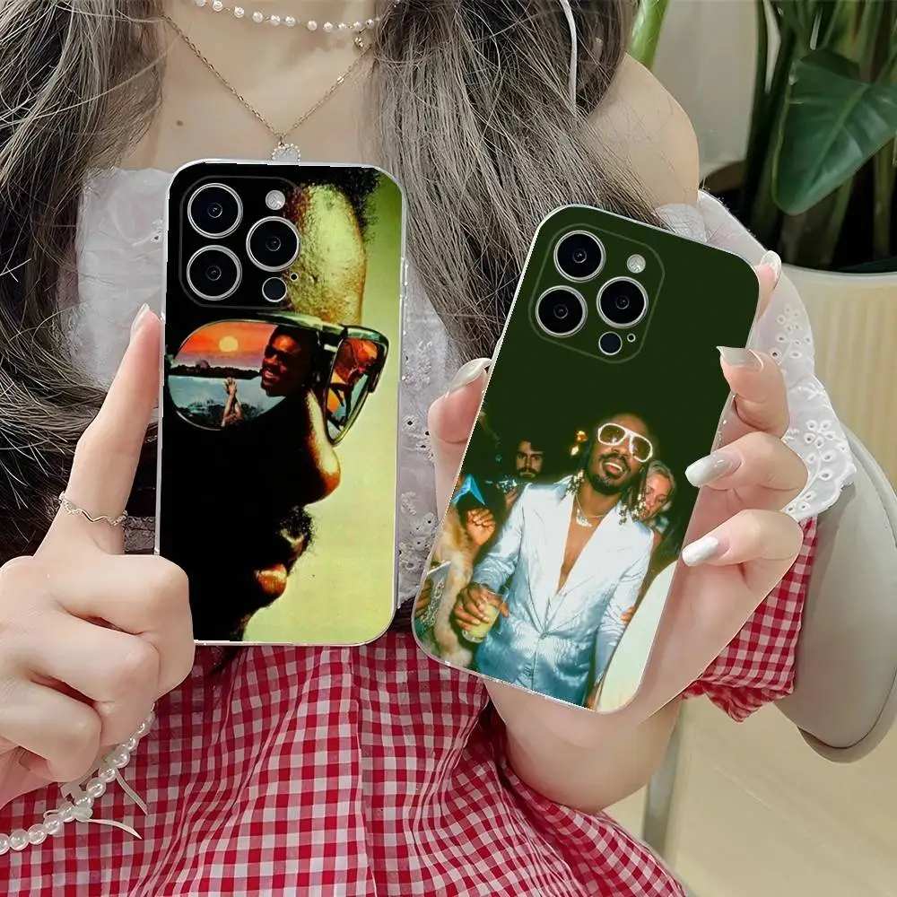 

S-Stevie Singer Wonder Phone Case For iPhone 16,15,14,13,12,11 Plus,Pro,Max,XR,XS,Plus,E,SE4,Mini Transparent Soft Cover