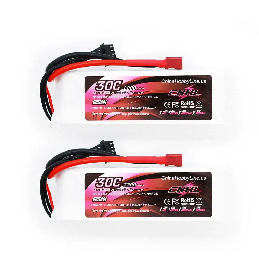 

2pcs CNHL 4S 14.8V 2200mAh Lipo Battery 30C 40C 70C With XT60 T Dean Plug For RC Airplane Car FPV Helicopter Drone Quadcopter