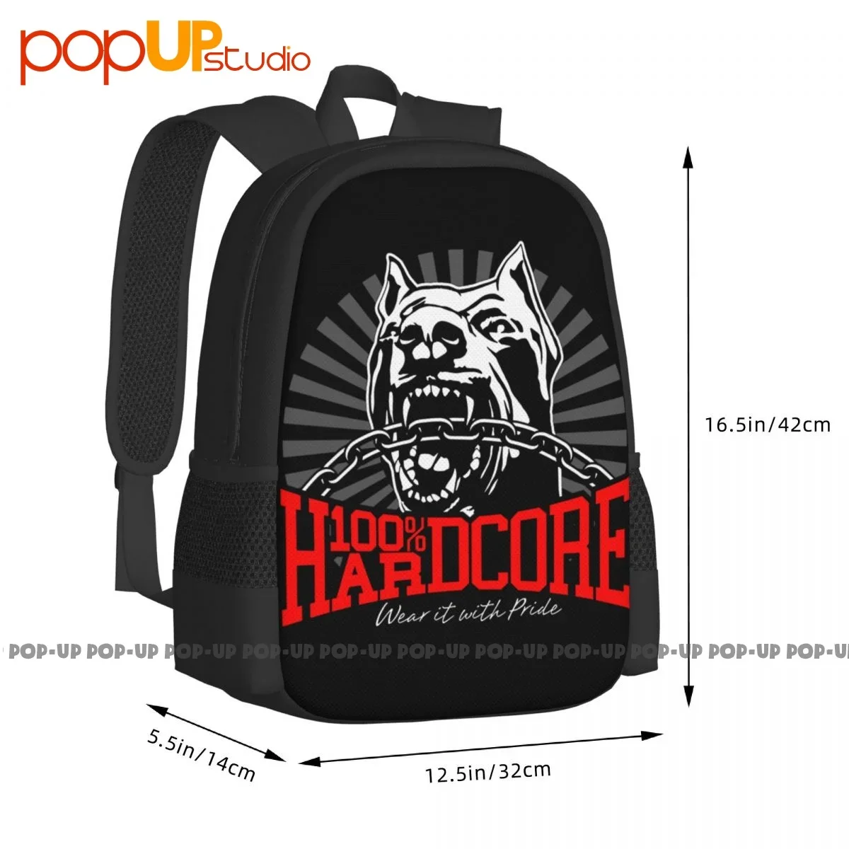 100 Hardcore Dog 305206060 Gabber Techno Partyoutfit Backpack Large Capacity Training Sports Bag