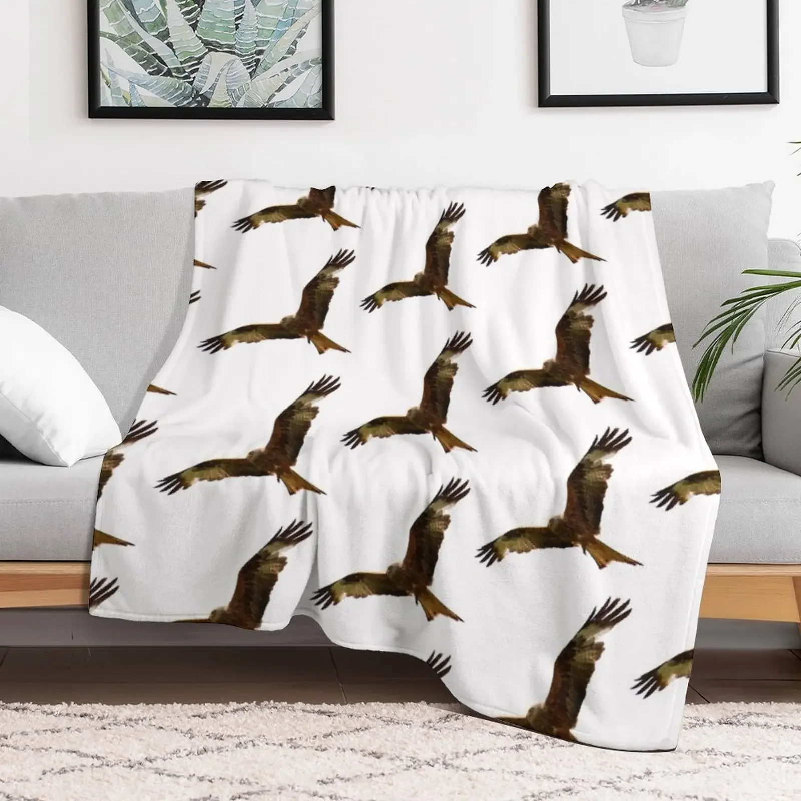 Red Kite in Search of Prey Throw Blanket Luxurious Soft Blanket Holiday Gift for Family