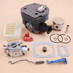 45mm Cylinder Piston Carburetor Air Filter Kit For HUSQVARNA 353 351 350 346 346XP 345 340 Chainsaw and Intake Manifold Gasket
