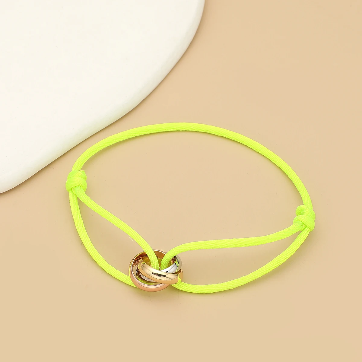 Eenvoudige mode unisex armband 3-metalen ronde cirkel accessoire verstelbare herentouwarmband voor dames sieraden geschenken