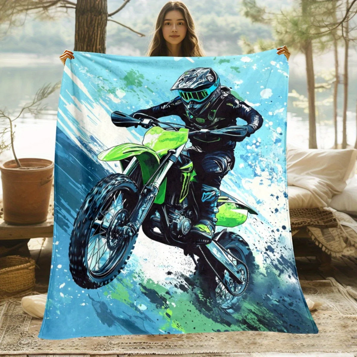 Ultimate Motocross Bike Racing Blanket Throw Large 150x230cm Outdoor Sports Decoration Action Art Home Decor Gift