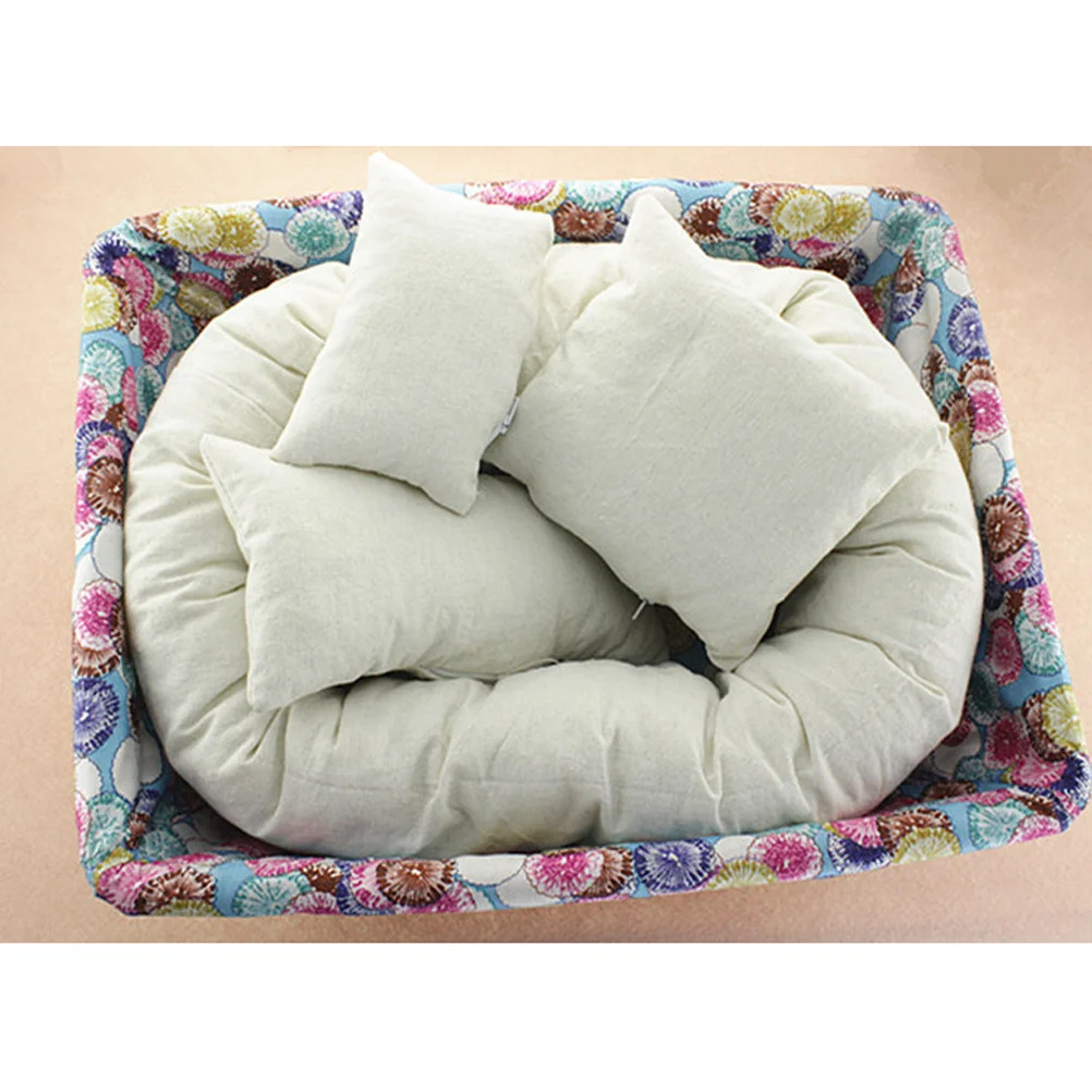 4 قطع من وسادة الأطفال على شكل دونات لحديثي الولادة، دعائم صور سلة حشو القمح الأساسية قابلة للتنفس وخفيفة الوزن للتصوير الفوتوغرافي للأطفال باللون الأبيض