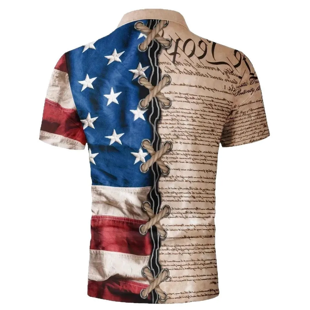 European and American 3D Short Sleeved Button Polo Shirt 2025 New Fashion High-quality Animal Pattern Digital Printing
