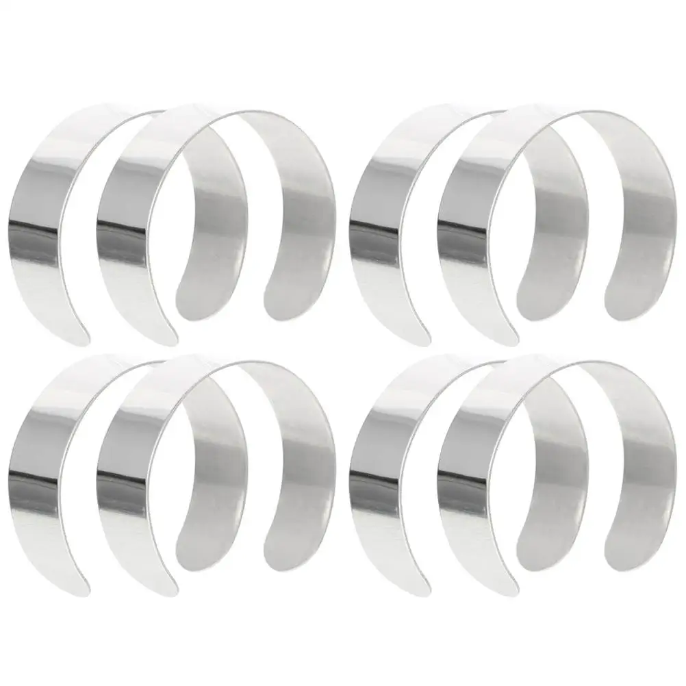 

8pcs Stainless Steel Bracelet Inner Core Blanks 304 Cuffs DIY Jewelry Making Stamping Engraving Adjustable Lightweight