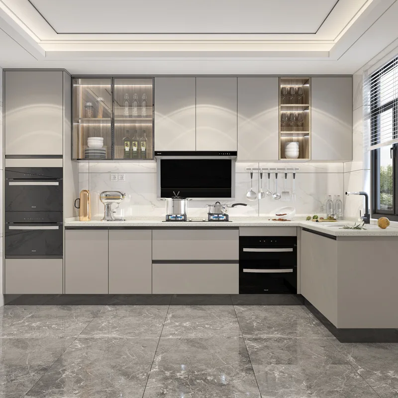 خزانة المطبخ الحديثة البسيطة خزانة حجر الكوارتز يمكن تخصيصها خزانة لوحة حجم اللون #5