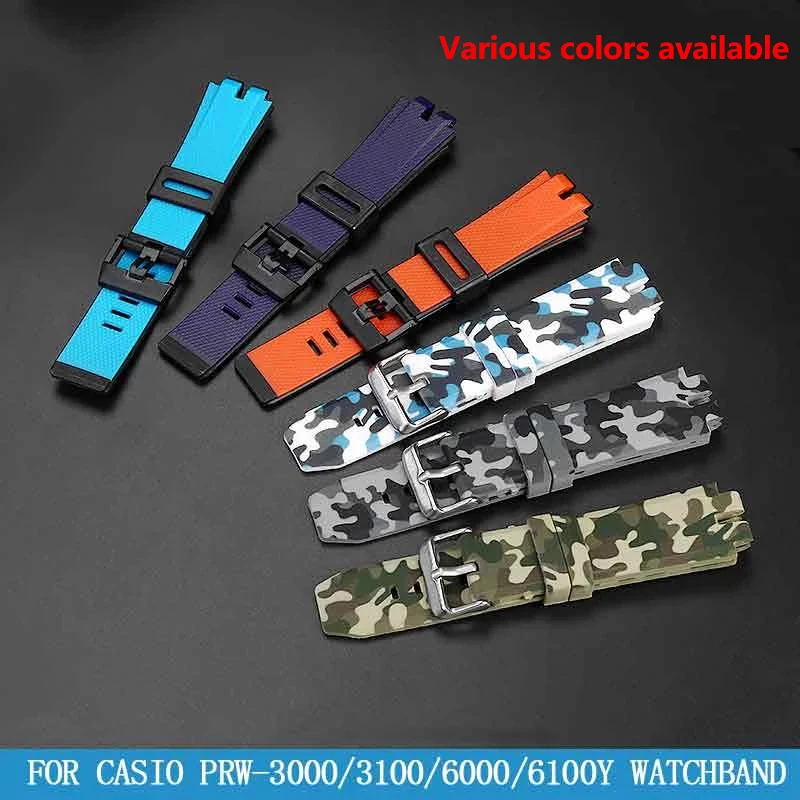 

Silicone Watch Band For CASIO PROTREK PRW-6000/6100/3000 /3100 PRG-300 Outdoor Mountaineering Rubber Strap Men Accessories 24mm