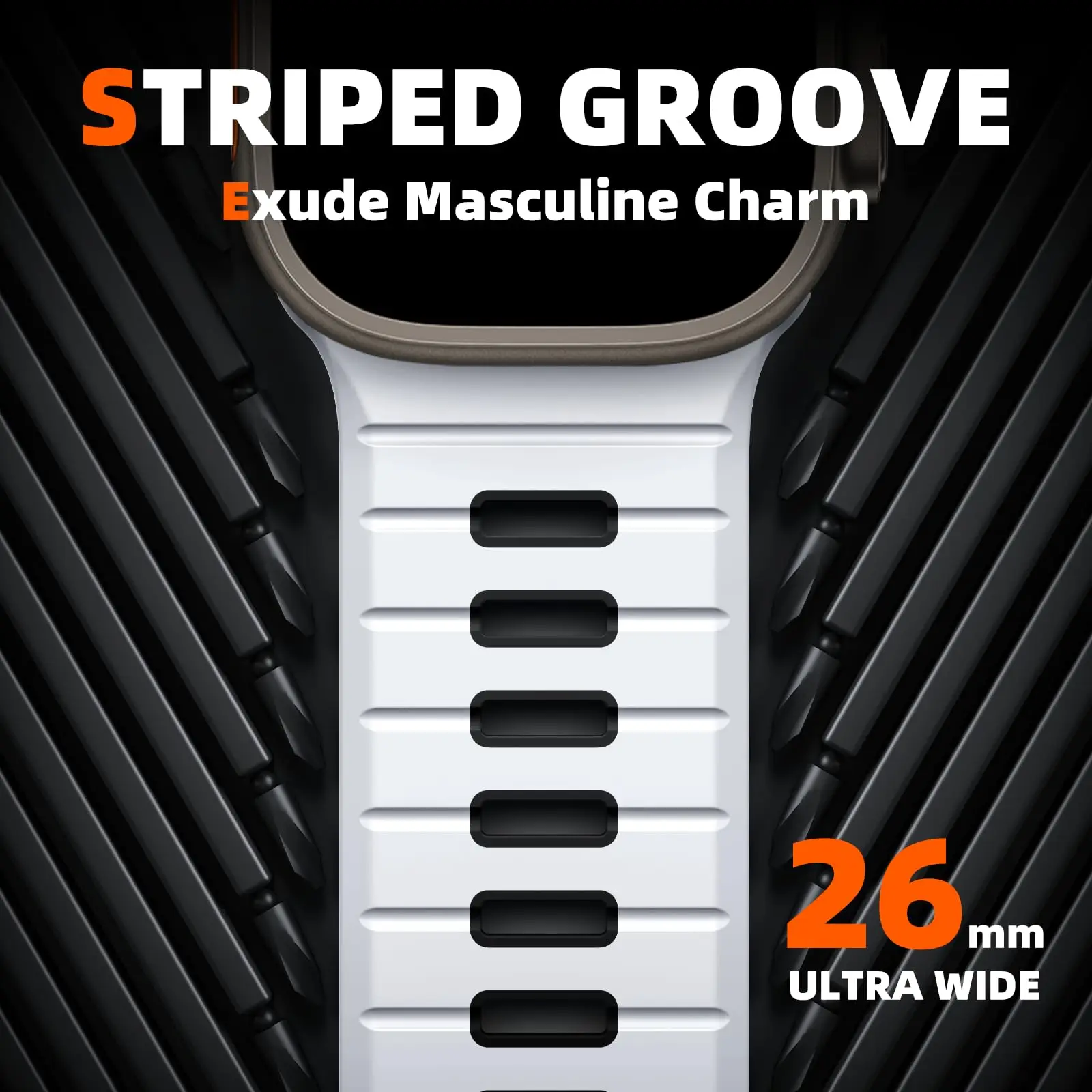 black & white silicone apple watch band sport style, waterproof, compatible with all iwatch series ultra 2/ultra/se/10 1 black & white silicone apple watch band sport style, waterproof, compatible with all iwatch series ultra 2/ultra/se/10 1