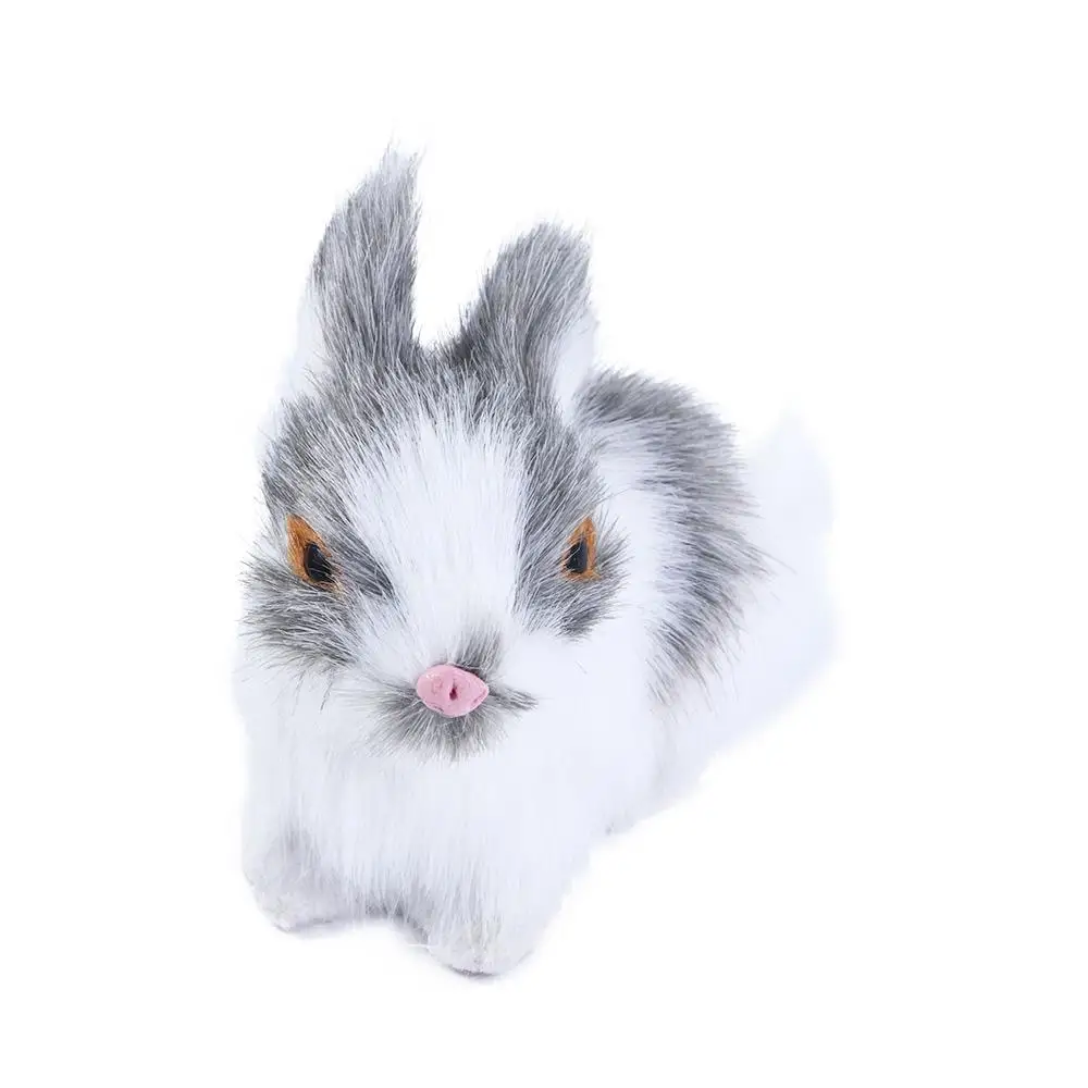 Lifelike White Figurines Miniatures Animal Model Plush Bunny Simulation Rabbits Kids Toy Easter