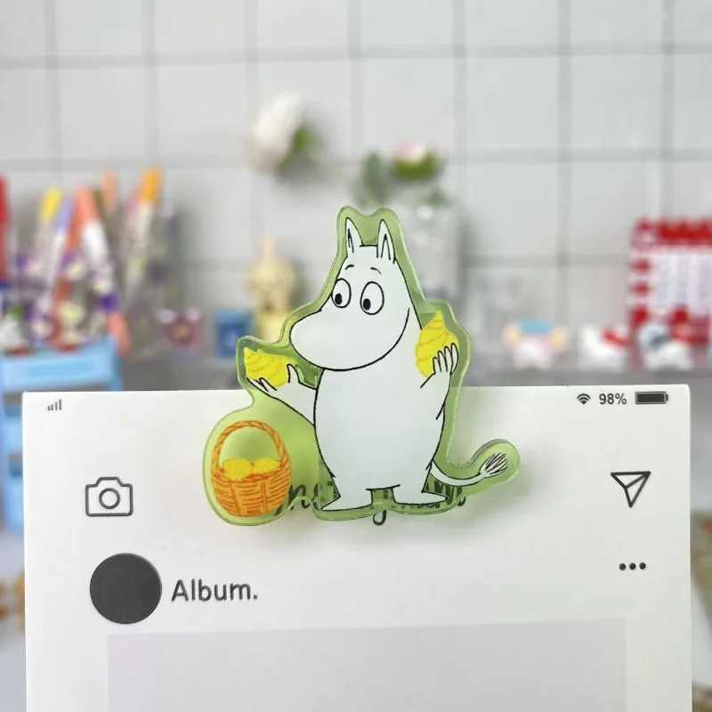 Moomin braçadeira acrílica pikku myy snork donzela anime figuras de ação papelaria q figura decoração de mesa crianças presentes de aniversário