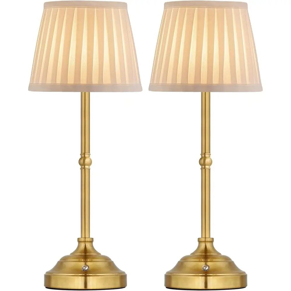 

Mr. White Set o 2 CordlWirelRechargeable Touch Battery Operated LED Dimmable Powered Table Lamp or Bedroom Bede Dining Dinner Re