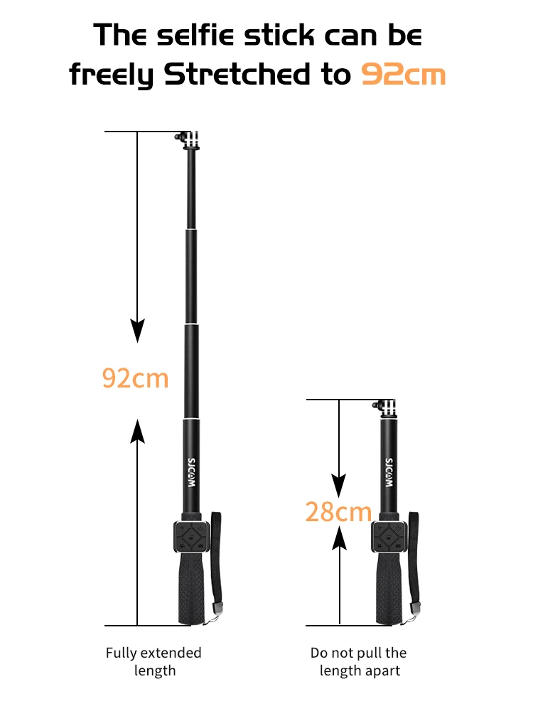 SJCAM Remote Control Selfie Stick Monopod Aluminum For SJCAM C300 SJ6 SJ7 Star SJ8PRO SJ8PLUS SJ10 pro SJ10X C200 Action camera