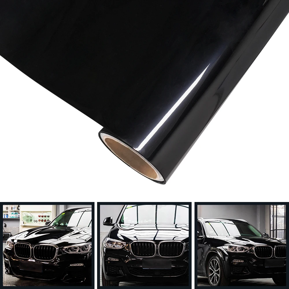 

High-Gloss Glossy Piano Black Wrap PET Car Whole Body Vinyl PVC Film Decal DIY Protective Sticker Cover Auto Tuning Accessories