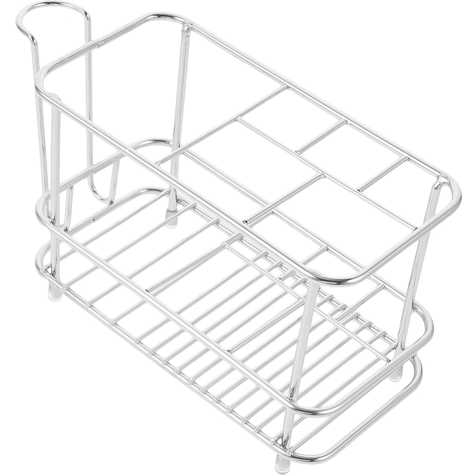 

Sturdy Metal Toothbrush Holder Countertop Stand Multifunctional Bathroom Organizer Storage Rack For Home Use Simple