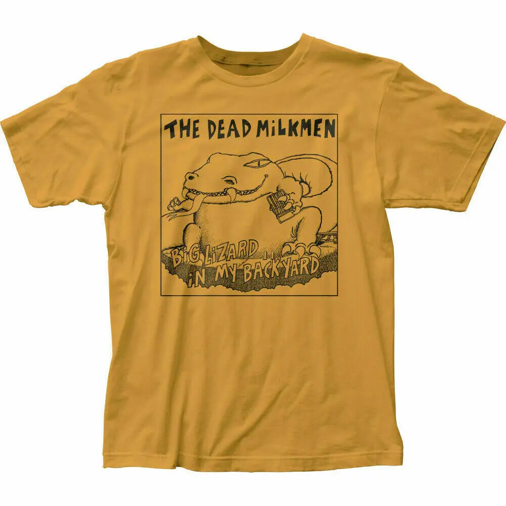 

Dead Milkmen Big Lizard T Shirt Mens Licensed Rock N Roll Music Band Tee Gold