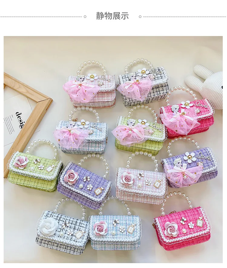 Fashion New Style Princess Messenger Bag Girl Children Bag Mini Chain Small Square Bag Cartoon Rabbit Shoulder Bag Handbag