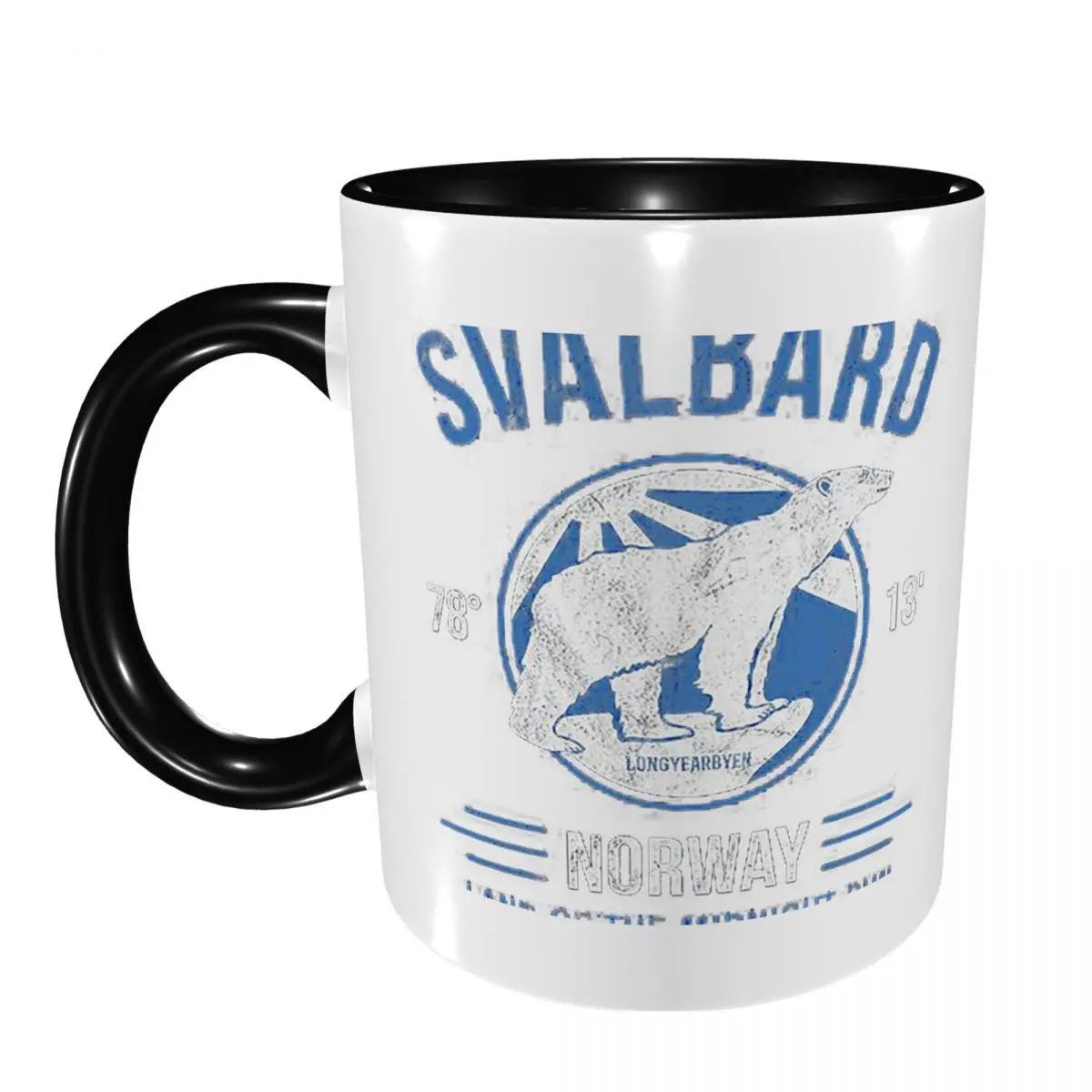 Svalbard Polar Bear Midnight Sun In Norway Mug Funny Ceramic Coffee Cups Tea Mugs Milk Cup Drinkware Gift for Woman Man