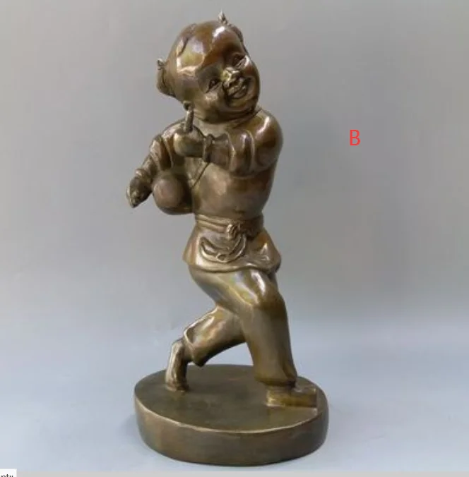 Pure copper Originality Sixi baby plays trumpet, waist cymbal, gongs and drums household office craft ornaments