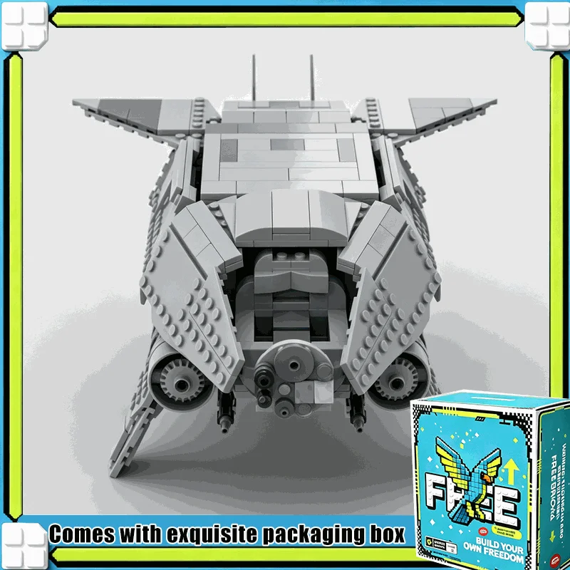 536PCS MOC Galaxy Empires Commando Shuttle Model Custom Building Blocks Space Warship Display Set Creative Assembly Toy Gift