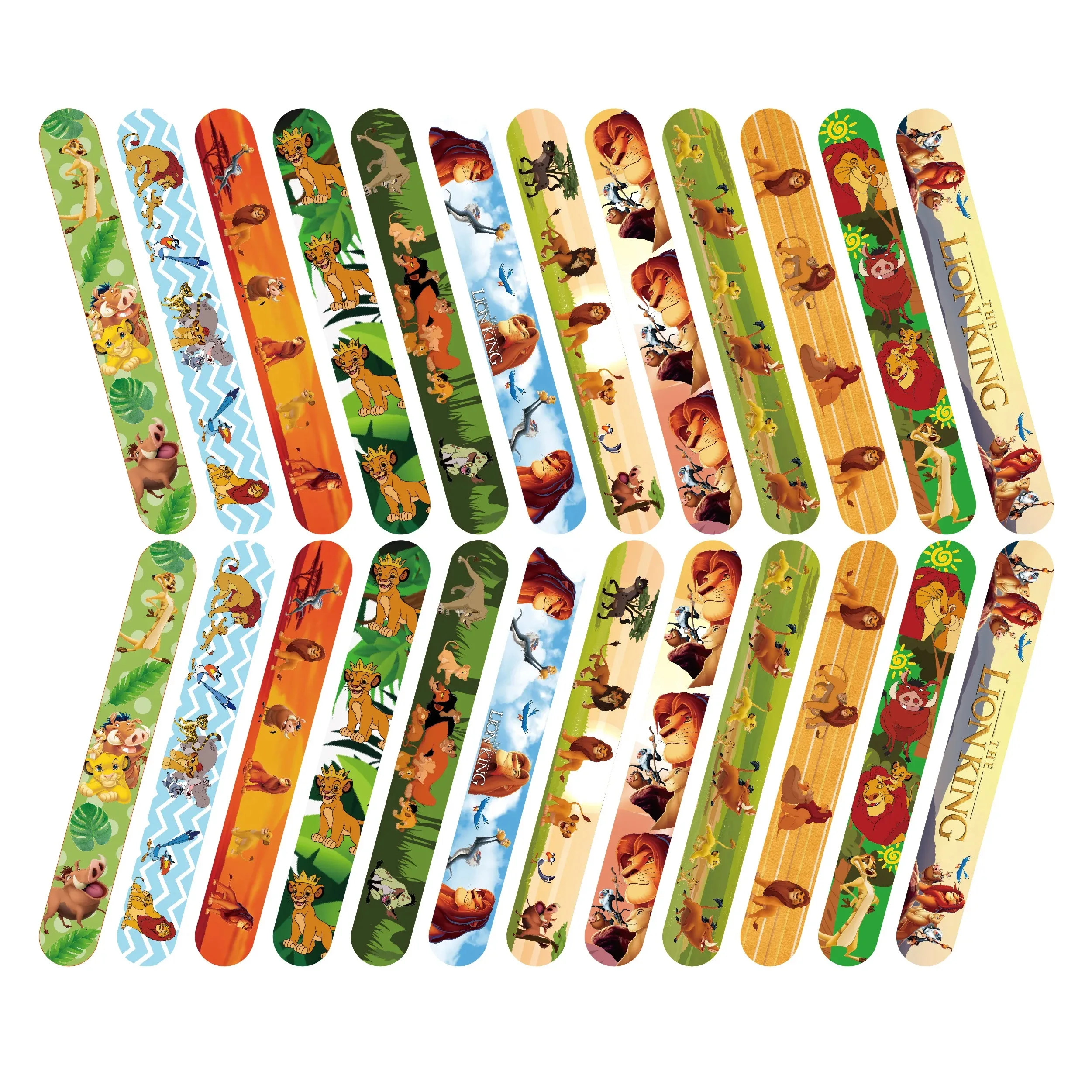 12pcs Disney Lion King Slap Bracelets Cartoon Snap Bracelet Wristbands for kids Party Favors Classroom Prizes Exchanging Gifts